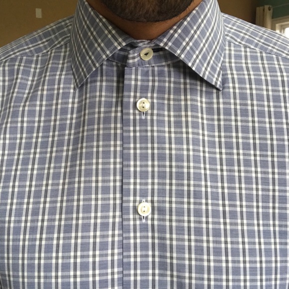 Eton Other - Eton Slim Fit Plaid Poplin Cotton Dress Shirt 43